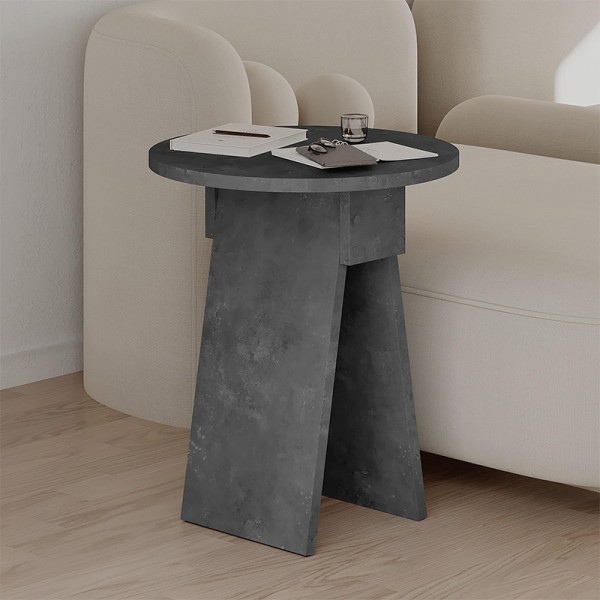 Τραπεζάκι βοηθητικό Chen Megapap χρώμα γκρι ρετρό Φ42x50εκ.