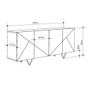 Μπουφές Jakomen Megapap χρώμα ανοιχτό καρυδί 180x41,7x80εκ.