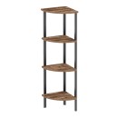 Βιβλιοθήκη γωνιακή Lela Megapap χρώμα μαύρο - καπνιστή καρυδιά 34x34x125εκ.