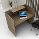 Γραφείο υποδοχής - reception Lemmon Megapap χρώμα καρυδί 120x70x110εκ.