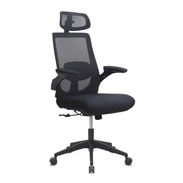 Καρέκλα γραφείου διευθυντική Belora Megapap με ύφασμα Mesh χρώμα μαύρο 63,5x62x117/127εκ.