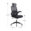 Καρέκλα γραφείου διευθυντική Belora Megapap με ύφασμα Mesh χρώμα μαύρο 63,5x62x117/127εκ.