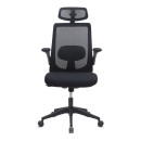 Καρέκλα γραφείου διευθυντική Belora Megapap με ύφασμα Mesh χρώμα μαύρο 63,5x62x117/127εκ.