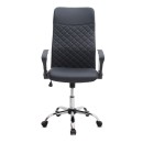 Καρέκλα γραφείου Novaro Megapap από τεχνόδερμα χρώμα μαύρο 61x68x111/121εκ.