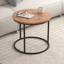 Τραπεζάκι σαλονιού σετ 2 τμχ Hilal Megapap χρώμα pine oak Ø66x49,5εκ.