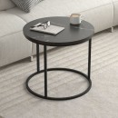 Τραπεζάκι σαλονιού σετ 2 τμχ Hilal Megapap χρώμα μαύρο εφέ μαρμάρου Ø66x49,5εκ.