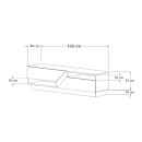 Έπιπλο τηλεόρασης Koza Megapap χρώμα travertine 160x40x45εκ.