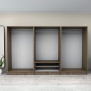 Ντουλάπα ρούχων Victoria Megapap εξάφυλλη με συρτάρια χρώμα καρυδί 300x60x181εκ.