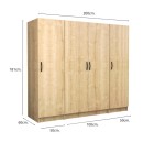 Ντουλάπα ρούχων Victoria Megapap τετράφυλλη χρώμα φυσικό οξιάς 200x60x181εκ.