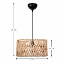 Φωτιστικό οροφής Sarkiz Megapap E27 από σχοινί μονόφωτο χρώμα φυσικό Ø30x70εκ.