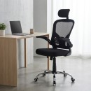 Καρέκλα γραφείου διευθυντική Falcon Megapap με ύφασμα Mesh χρώμα μαύρο 68x65x119/129εκ.