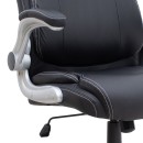 Καρέκλα γραφείου διευθυντική Gustavo Megapap από τεχνόδερμα χρώμα μαύρο 69x65x116/126εκ.