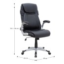 Καρέκλα γραφείου διευθυντική Gustavo Megapap από τεχνόδερμα χρώμα μαύρο 69x65x116/126εκ.