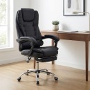 Καρέκλα γραφείου διευθυντική Daria Megapap με υποπόδιο από τεχνόδερμα χρώμα μαύρο 65x65x117/127εκ.