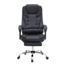 Καρέκλα γραφείου διευθυντική Daria Megapap με υποπόδιο από τεχνόδερμα χρώμα μαύρο 65x65x117/127εκ.