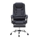 Καρέκλα γραφείου διευθυντική Daria Megapap με υποπόδιο από τεχνόδερμα χρώμα μαύρο 65x65x117/127εκ.