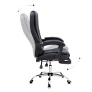 Καρέκλα γραφείου διευθυντική Daria Megapap με υποπόδιο από τεχνόδερμα χρώμα μαύρο 65x65x117/127εκ.