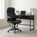 Καρέκλα γραφείου διευθυντική Morgan Megapap από τεχνόδερμα χρώμα μαύρο 67x65x112/122εκ.