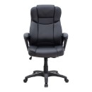 Καρέκλα γραφείου διευθυντική Morgan Megapap από τεχνόδερμα χρώμα μαύρο 67x65x112/122εκ.