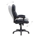 Καρέκλα γραφείου διευθυντική Morgan Megapap από τεχνόδερμα χρώμα μαύρο 67x65x112/122εκ.