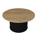 Τραπεζάκι σαλονιού Bohema Megapap χρώμα μαύρο - sepet oak Ø85x43,2εκ.