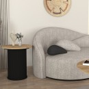 Τραπεζάκι βοηθητικό Bohema Megapap χρώμα μαύρο - sepet oak Ø50x53,2εκ.