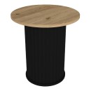 Τραπεζάκι βοηθητικό Bohema Megapap χρώμα μαύρο - sepet oak Ø50x53,2εκ.