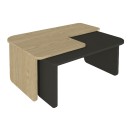 Τραπεζάκι σαλονιού σετ 2τμχ Lava Megapap χρώμα rota oak - ανθρακί 75x48,5x35,6εκ.