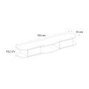 Έπιπλο τηλεόρασης επιτοίχιο Noland Megapap με LED χρώμα rota oak 150x35x19,2εκ.