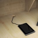 Γραφείο υποδοχής - reception Gemini Megapap χρώμα φυσικό οξιάς - ανθρακί 90x50x110εκ.