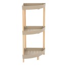 Ραφιέρα δαπέδου γωνιακή πλαστική - ξύλινη χρώμα φυσικό - μπεζ 44x32x79εκ.