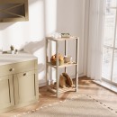 Ραφιέρα δαπέδου - Κομοδίνο ξύλινο - πλαστικό χρώμα φυσικό - μπεζ 37x29x79εκ.