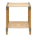 Τραπεζάκι βοηθητικό - κομοδίνο ξύλινο - πλαστικό χρώμα φυσικό - μπεζ 41x33x45εκ.