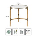 Τραπεζάκι βοηθητικό ξύλινο - πλαστικό χρώμα μπεζ Φ46x53εκ.