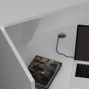 Γραφείο υποδοχής - reception Gemini Megapap χρώμα λευκό 120x70x110εκ.