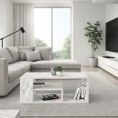 Τραπεζάκι σαλονιού Abdera Megapap χρώμα λευκό εφέ μαρμάρου 110x60x42εκ.