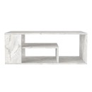 Τραπεζάκι σαλονιού Abdera Megapap χρώμα λευκό εφέ μαρμάρου 110x60x42εκ.