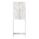 Έπιπλο πλυντηρίου Romme Megapap χρώμα λευκό εφέ μαρμάρου 65x27,1x180εκ.