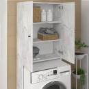 Έπιπλο πλυντηρίου Romme Megapap χρώμα λευκό εφέ μαρμάρου 65x27,1x180εκ.