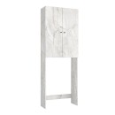 Έπιπλο πλυντηρίου Romme Megapap χρώμα λευκό εφέ μαρμάρου 65x27,1x180εκ.