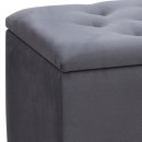 Σκαμπώ - Ταμπουρέ Lotus Megapap βελούδινο χρώμα ανθρακί 90x40x50εκ.