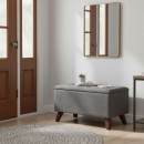 Σκαμπώ - Ταμπουρέ Lotus Megapap βελούδινο χρώμα γκρι 90x40x50εκ.