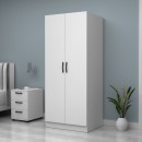 Ντουλάπα ρούχων Vivian Megapap δίφυλλη χρώμα λευκό 80x51,8x181εκ.