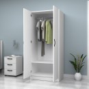 Ντουλάπα ρούχων Vivian Megapap δίφυλλη χρώμα λευκό 80x51,8x181εκ.