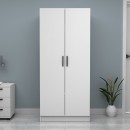 Ντουλάπα ρούχων Vivian Megapap δίφυλλη χρώμα λευκό 80x51,8x181εκ.