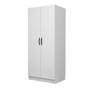 Ντουλάπα ρούχων Vivian Megapap δίφυλλη χρώμα λευκό 80x51,8x181εκ.