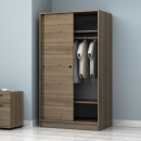 Ντουλάπα ρούχων Regio Megapap δίφυλλη συρόμενη χρώμα καρυδί 100x60x181εκ.