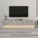 Έπιπλο τηλεόρασης επιτοίχιο Damla Megapap με LED χρώμα λευκό εφέ μαρμάρου 180x29,5x29,5εκ.