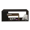 Τραπεζάκι σαλονιού Abdera Megapap χρώμα μαύρο - καρυδί 110x60x42εκ.