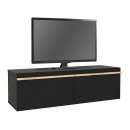 Έπιπλο τηλεόρασης επιτοίχιο Morel Megapap με LED χρώμα μαύρο 140x41,8x40εκ.